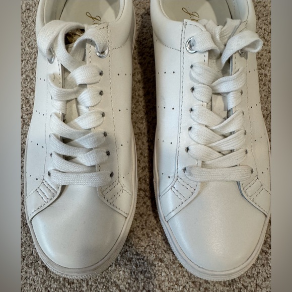 J. Crew White Saturday Sneakers w/ Snake Print Leather Detail Shoes - Picture 8 of 12
